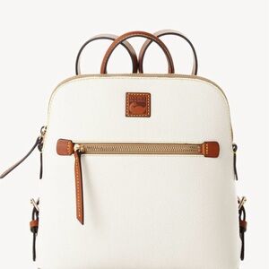 Dooney & Bourke Cream and Brown Backpack